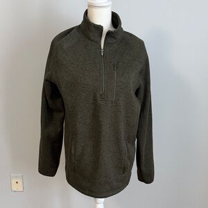 George Men's Dark Green Zip-Up Sweater